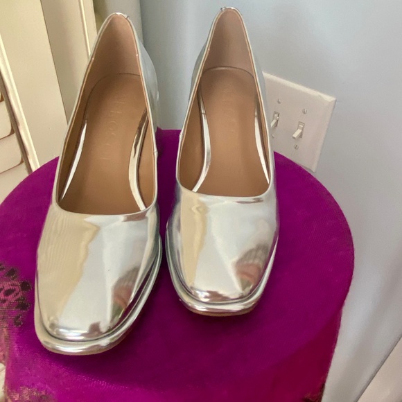 Aerosoles Alae Silver Mirror blicky heel pump NEW - Picture 2 of 13